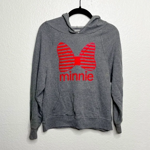 Disney Minnie Mouse Stripes Bow Hoodie Size Small - Picture 1 of 4